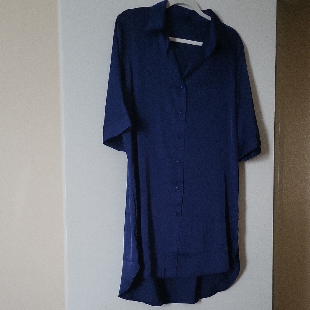 Navy Blue Button-Up Dress